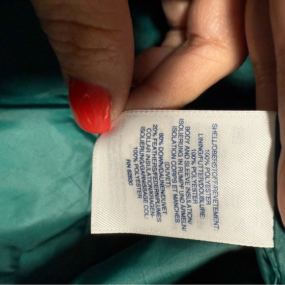 Lands' End Teal Down Lightweight Puffer Zip Up Coat Small Outerwear Insulated - Picture 11 of 12